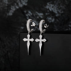 Hip hop zircon earrings