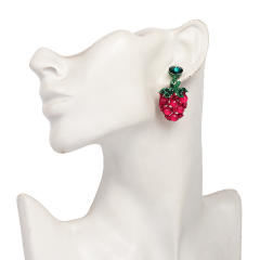 Summer strawberry rhinestone earrings