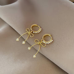INS vintage bow dangle earrings
