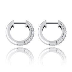 Hip hop zircon huggie earrings