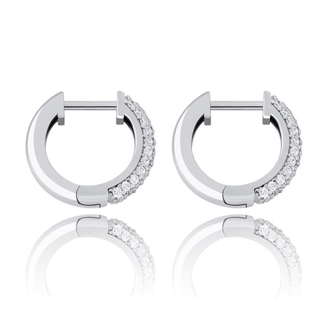 Hip hop zircon huggie earrings