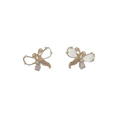 Fashion inlaid zircon crystal butterfly earrings