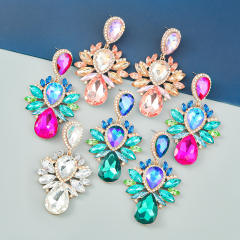 Luxury glass crystal drop earrings