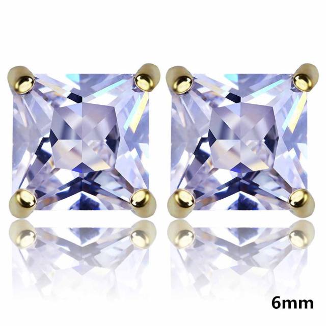 Hip hop 4mm zircon stud earrings