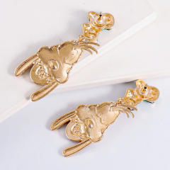 Funny cartoon dog rhinestone setting dangle earrings