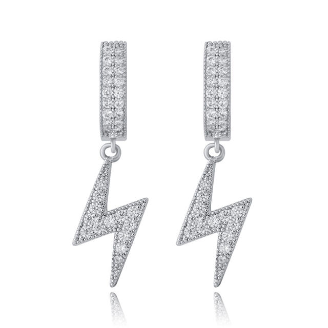 Hip hop zircon earrings