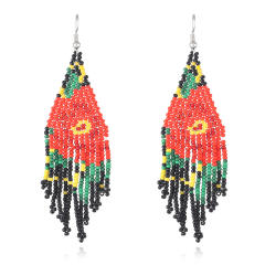 Boho seed beads tassel earrings