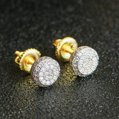 Hip hop zircon stud earrings