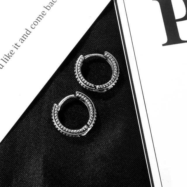 C shape vintage titanium steel earrings