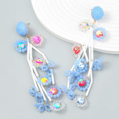 Boho acrylic beads long earrings