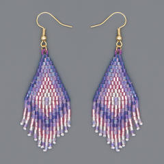 Boho handmade beaded tassel earrings