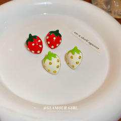 Sweet strawberry summer ear studs