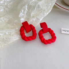 925 Sterling silver needle candy color ins earrings