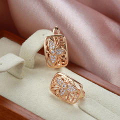 Korean style diamond hollow earrings