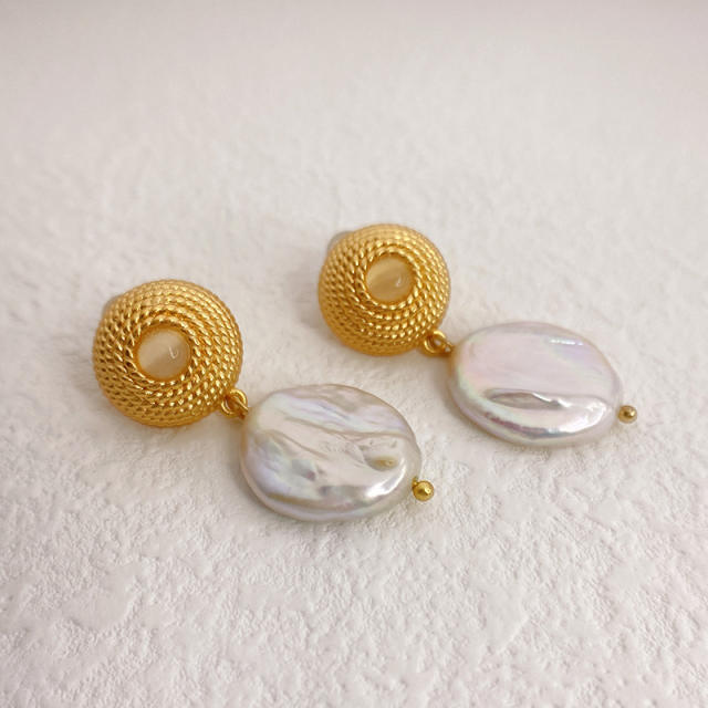 Baroque pearl drop earrings