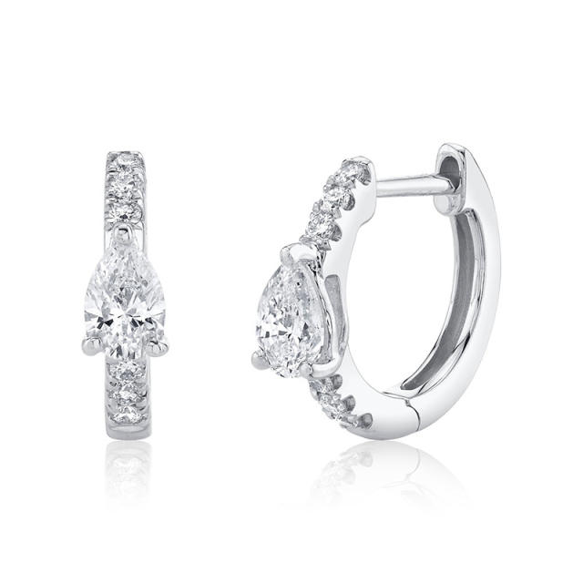 INS cubic zircon popular huggie earrings