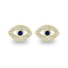 S925 sterling silver evil eye ear studs