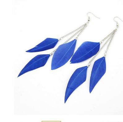 Personality feather tassel earrings