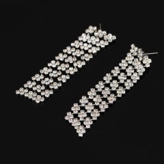 Delicate rhinestone long earrings