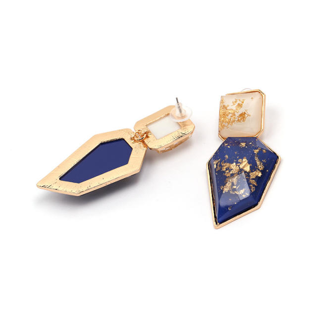 Geometric shape color resin earrings