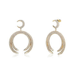 Hip hop zircon u-shaped earrings
