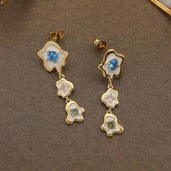 INS korean fashion cubic zircon dangle earrings