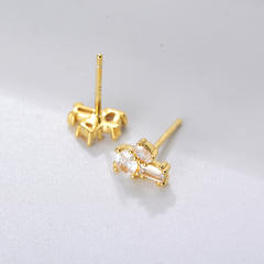 S925 sterling silver cubic zircon ear studs