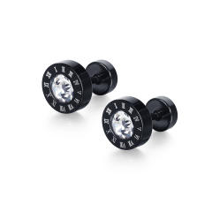 Black titanium steel earrings