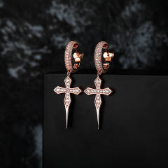Hip hop zircon earrings