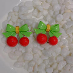 Cute cherry summer 925 needle ear studs