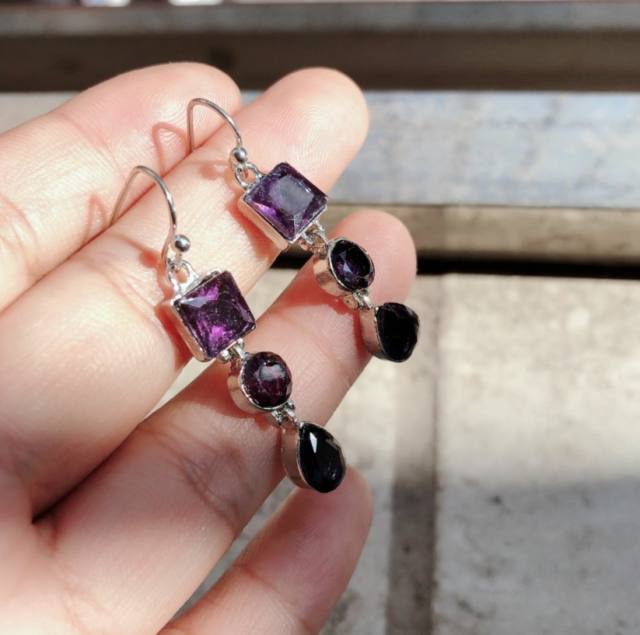 Amethyst statement earrings