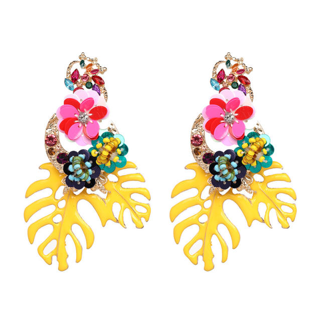 New Monstera summer dangle earrings