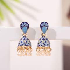 Color enamle jhumka earrings for women
