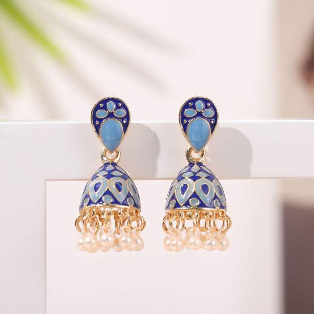 Color enamle jhumka earrings for women