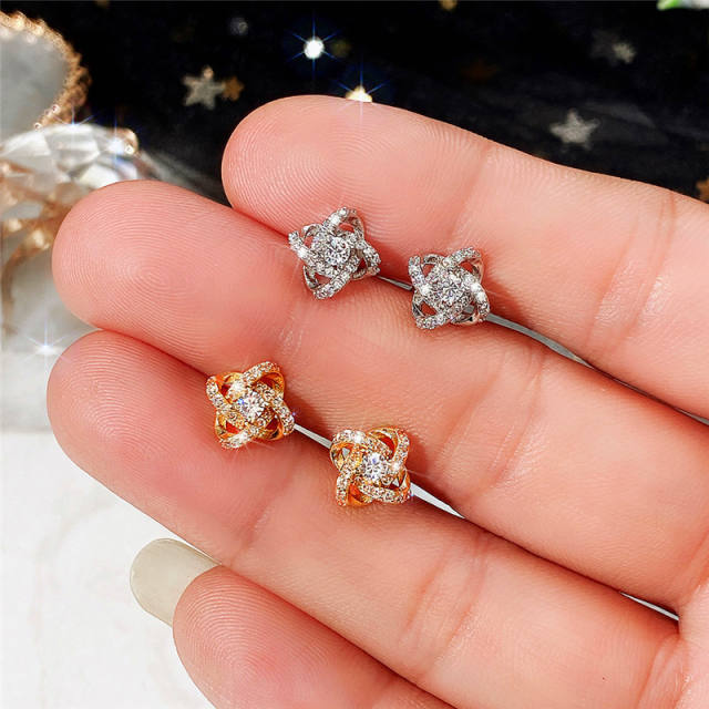 Cubic zircon chic ear studs