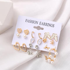 Creative 9 pair acrylic butterfly earrings set