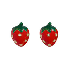 Sweet strawberry summer ear studs