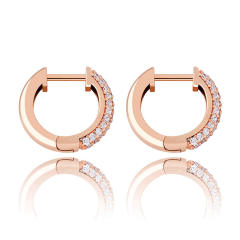 Hip hop zircon huggie earrings