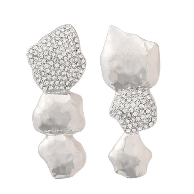 Geometric Diamond asymmetric earrings