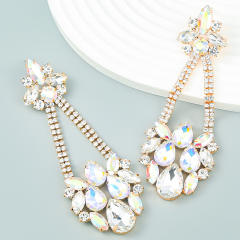 2022 color glass crystal dangle earrings