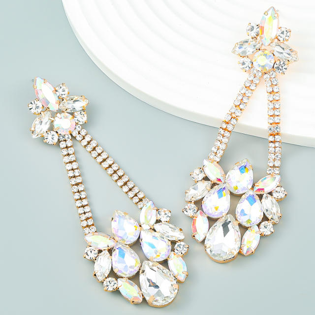 2022 color glass crystal dangle earrings