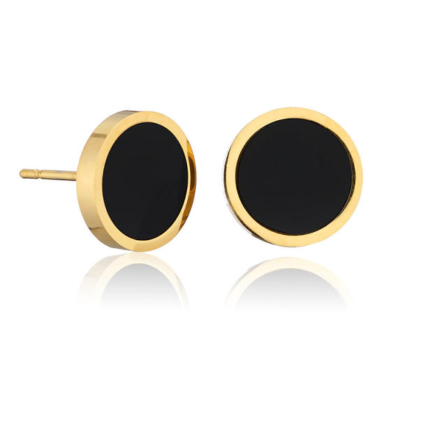 Titanium steel fashion black earrings