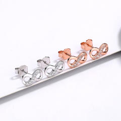 S925 sterling silver infinity ear studs