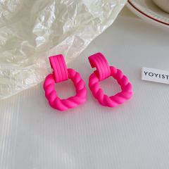 925 Sterling silver needle candy color ins earrings