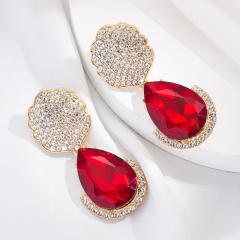 Colored drop glass crystal dangle earrings