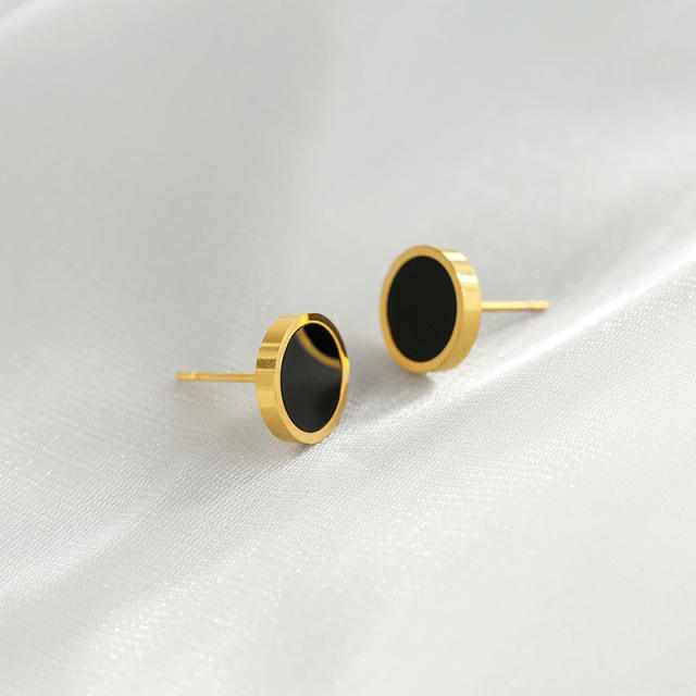 Titanium steel fashion black earrings