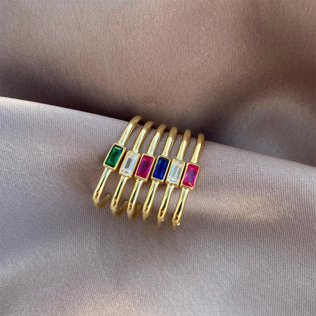 Unique U shape real gold plated color cz huggie earrings