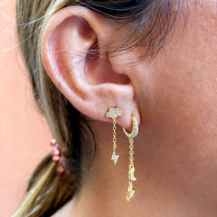 Diamond cloud flash cute earrings