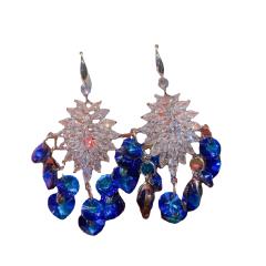 Luxury color crystal diamond dangle earrings