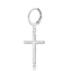 Black titanium steel cross earrings